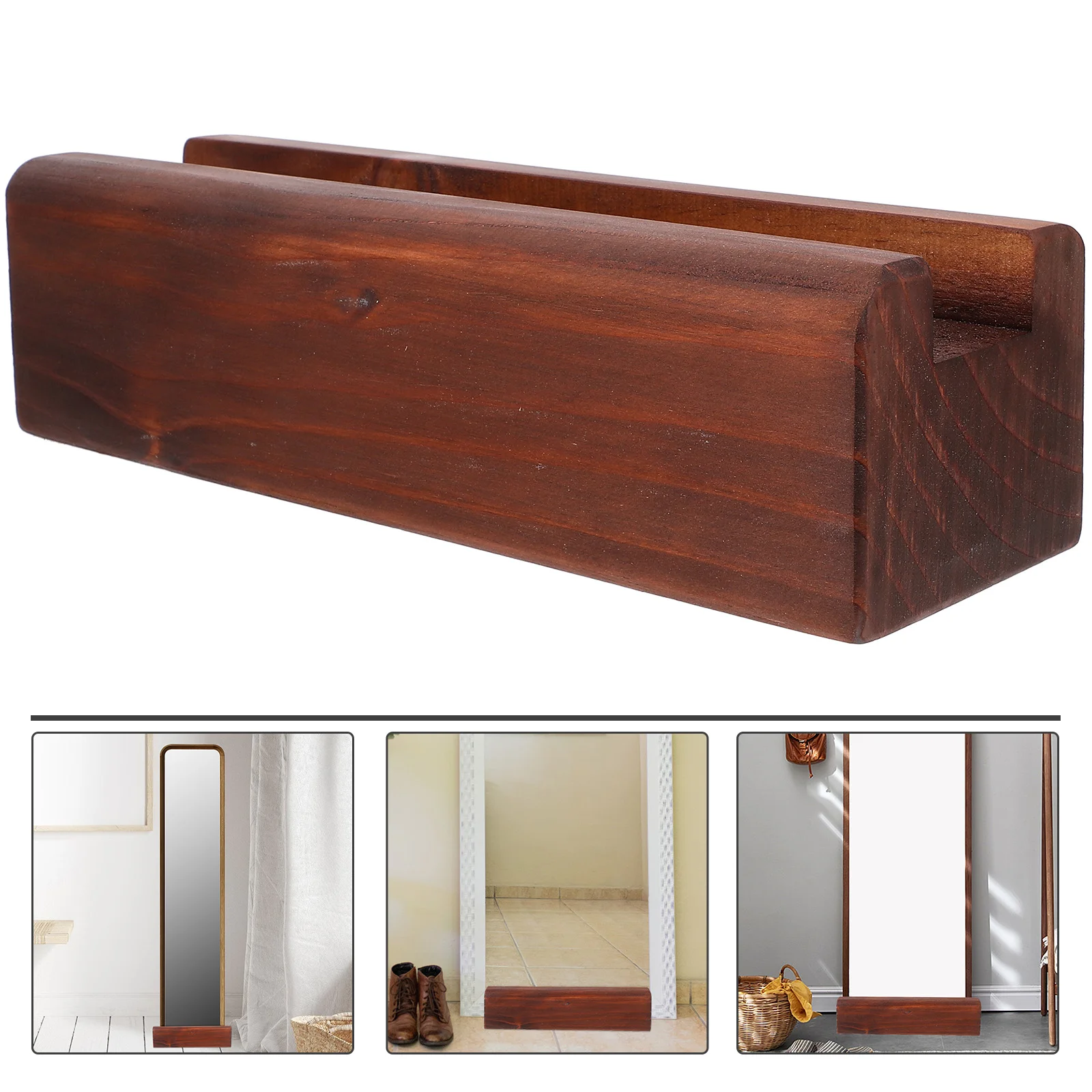

Floor Mirror Base Bracket Wooden Support Stand Retro Decor White Full Body Holder for Ceramic Tile