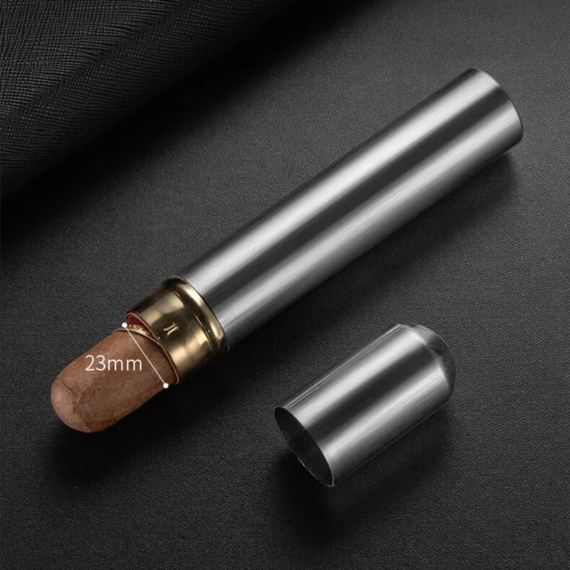 1PCS Aluminum Big Size Humidor Cigar Tube Storage Moisture-proof Case Smoking Accessories