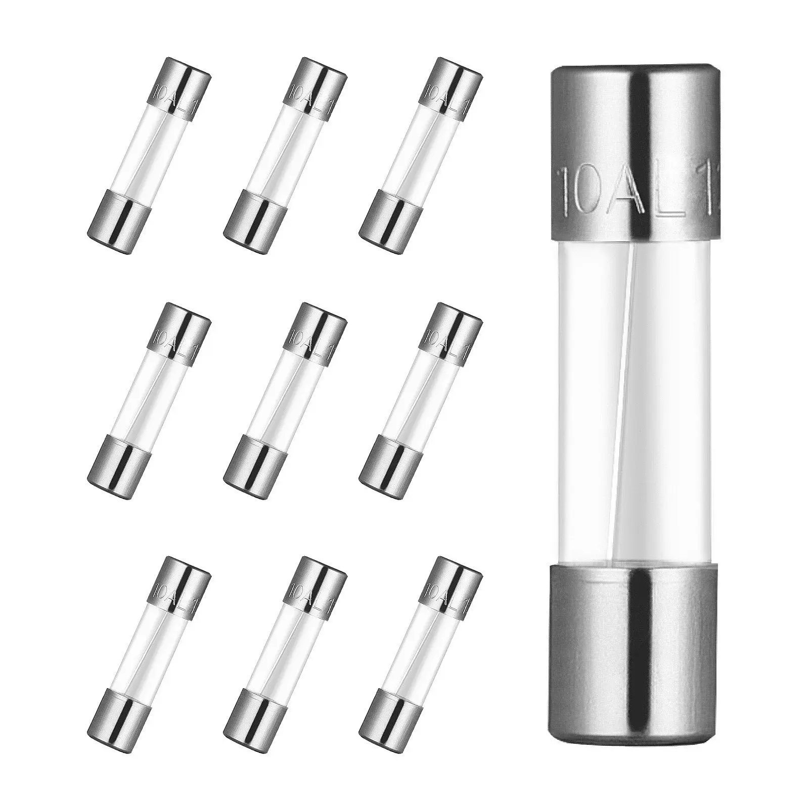 

120 Pcs Fast-Blow Glass Fuses Assortment Kit 125V 5 x 20 mm & 3.6 x 10 mm