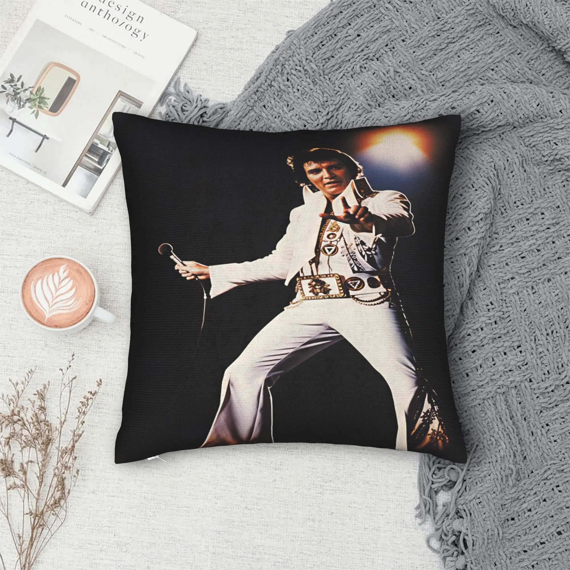 Pillow Cover E-Elviss Singer  Novelty Pillow Case For Chair Sofa Home Decor Pillowcases
