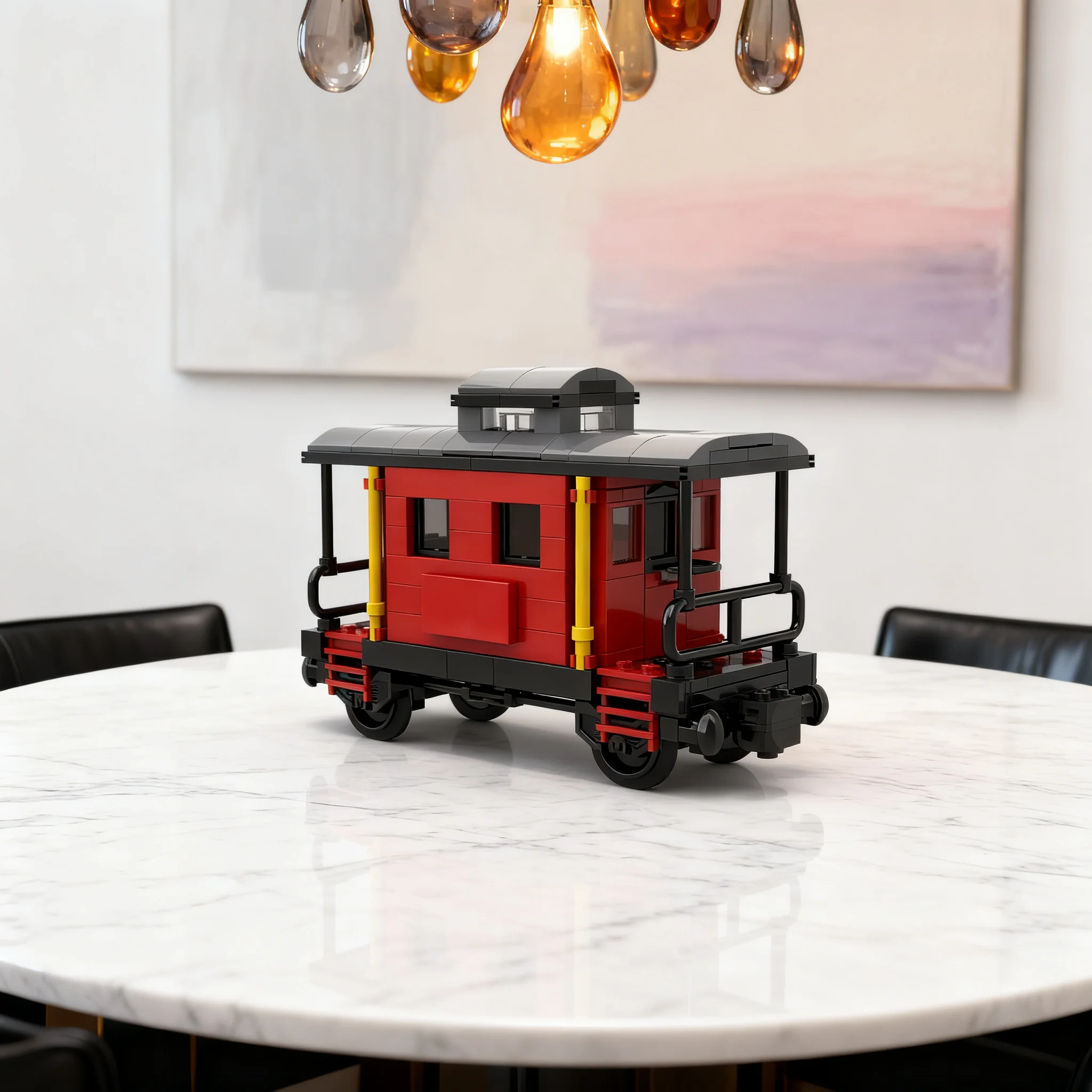245pcs MOC Caboose Brake Van Model Toys Building Blocks Construction Christmas Gifts Education DIY Creative Birthday Assemble
