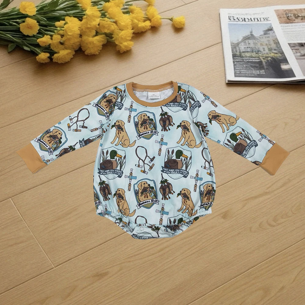 

9.29 Baby Winter Rompers Baby Boys Dogs Ducks Hunting Rompers
