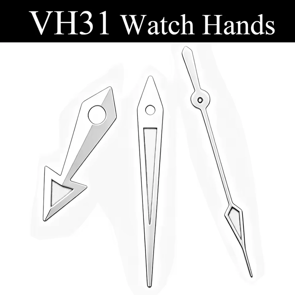 VH31 Silver Watch Hands Green Luminous Fit VH31 Watches Quartz Movement Accessories Parts