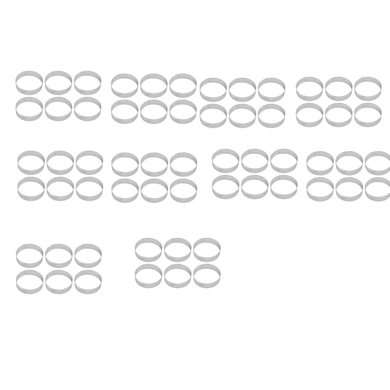 

60 Pack Stainless Steel Tart Rings, Heat-Resistant Perforated Cake Mousse Ring,Cake Ring Mold,Round Cake Baking Tools-Y78A