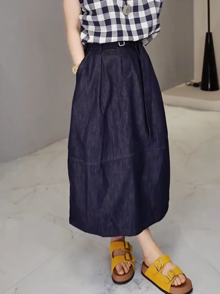 

Ретро-юбка миди-флорер свободного кроя для повседневной носки, женская модная летняя юбка 2025 года, длина до колена