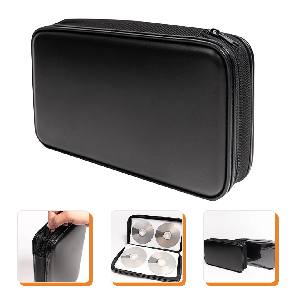 

Disc 80 Pcs CD Case Car Pouch Capacity CDs Holder Dvd Storage Black Square Bag Travel