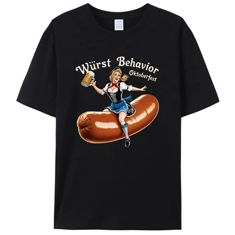 Wurst Behavior Oktoberfest Bratwurst Sausage Shenanigans Men's T-Shirt Women Clothing Tee Shirts Streetwear Novelty Gifts