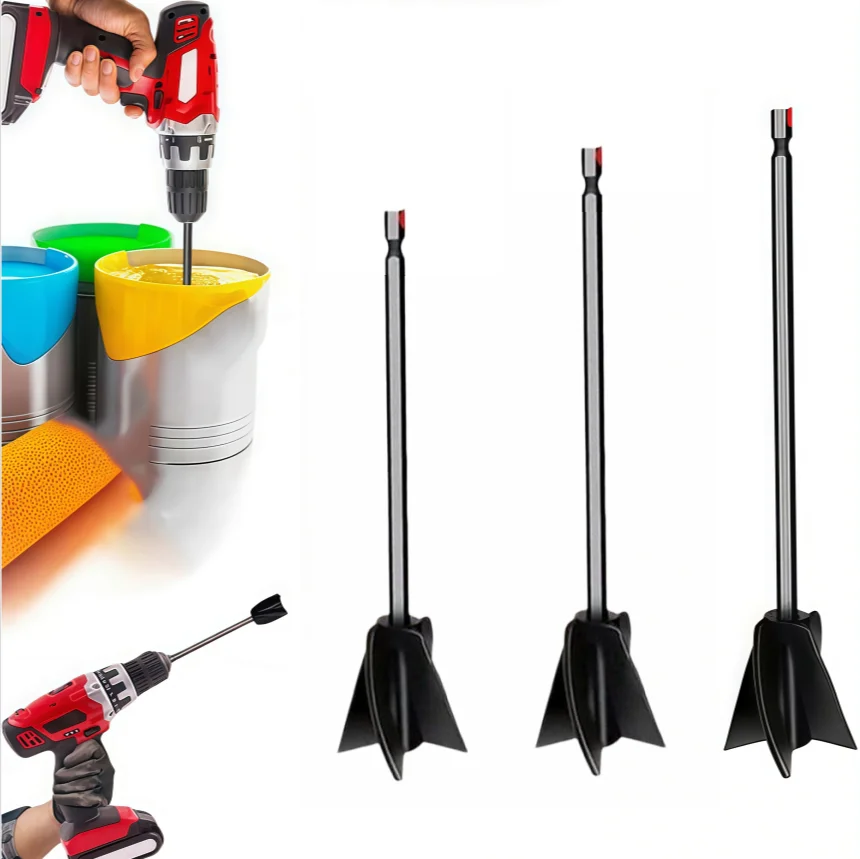 Generic 3 Pack Epoxy Resin Mixer Paddle Drill Attachment Paint Stirrer, Universal Hex Shank, Heavy-Duty Mixing Tool