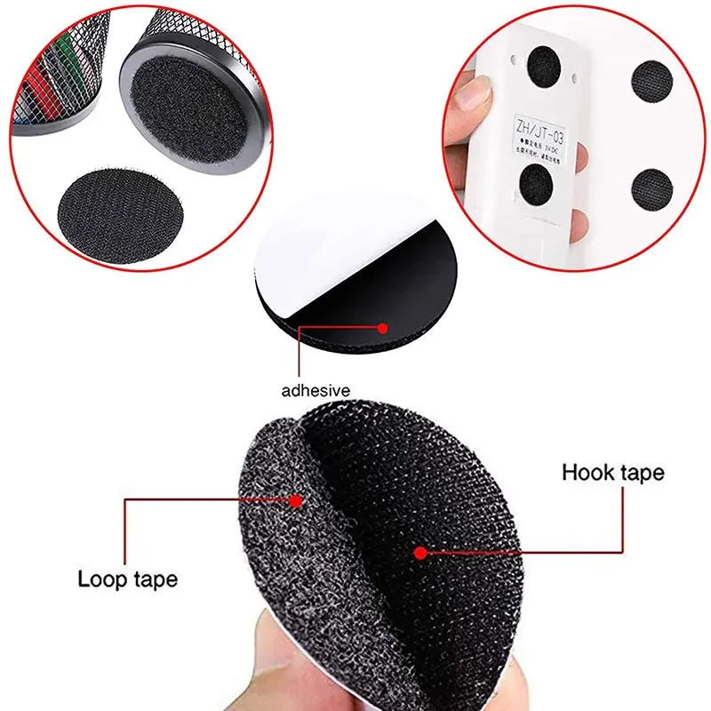 50mm Hook and Loop Tape Fastener Dots Strong Self Adhesive Nylon Magic Sticker for Bed Sheet Sofa Mat Carpet Anti Slip Mat Pads