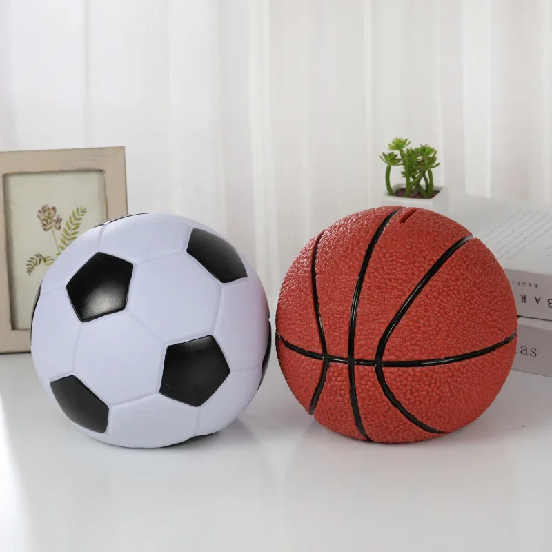 Basketball Football Piggy Bank Vinyl Children's Cartoon Piggy Bank Coin Piggy Bank Fall Resistant Student Children Birthday Gift