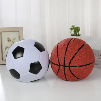 Basquete futebol cofrinho vinil crianças dos desenhos animados cofrinho moeda cofrinho queda resistente estudante crianças presente de aniversário