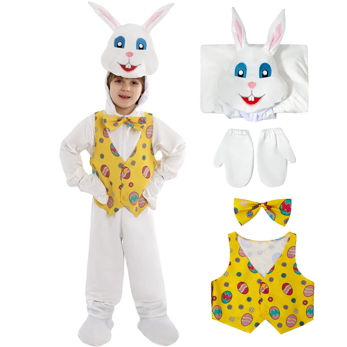 

Новое поступление 2026 года, пасхальный кролик для мальчиков, костюм для косплея «Мистер Белый кролик», пасхальный костюм, наряд для косплея на Хэллоуин