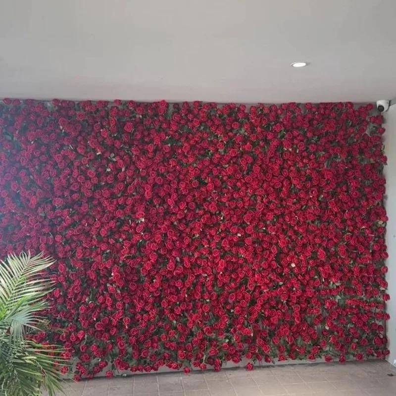 

Wholesale Rose Falls Internet celebrity clock in fake flower wall background wall