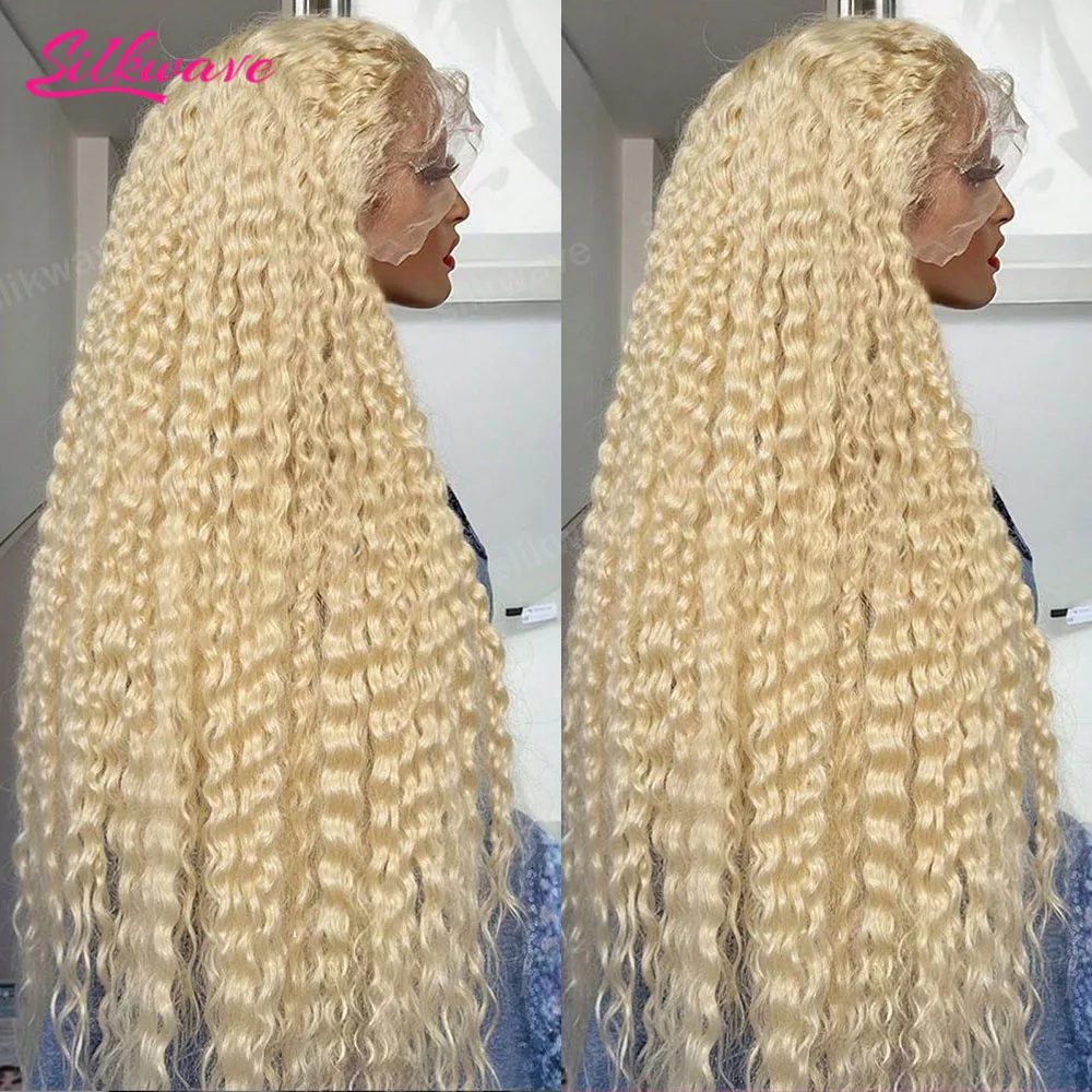 

40-дюймовый парик с HD-кружевной передней частью 13x6, цвет медовый блонд 613, кудрявый, предварительно сформированный, с глубокими волнами, из натуральных волос, парик с кружевной передней частью 13x4