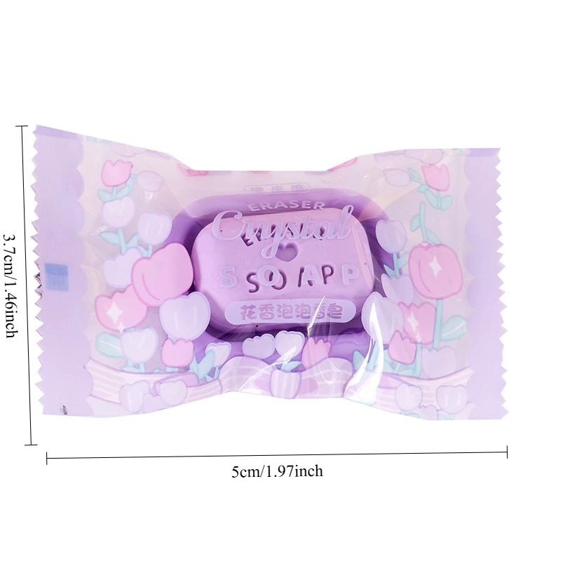 1 قطعة/4 قطعة مزيج عشوائي جديد طالب القرطاسية واقعية الأزهار فقاعة شكل الصابون ممحاة القرطاسية لعبة هدية مضحك