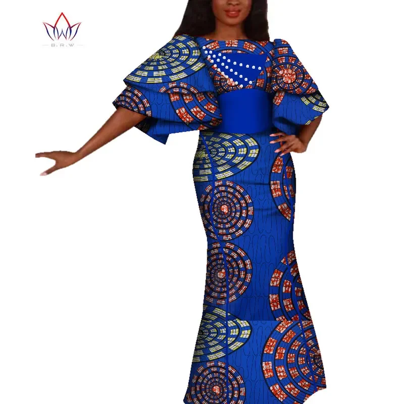 Dashiki African Dresses for Women bazin nigerian Elegant african print dresses Elegant High Quality Dress BRW WY4229