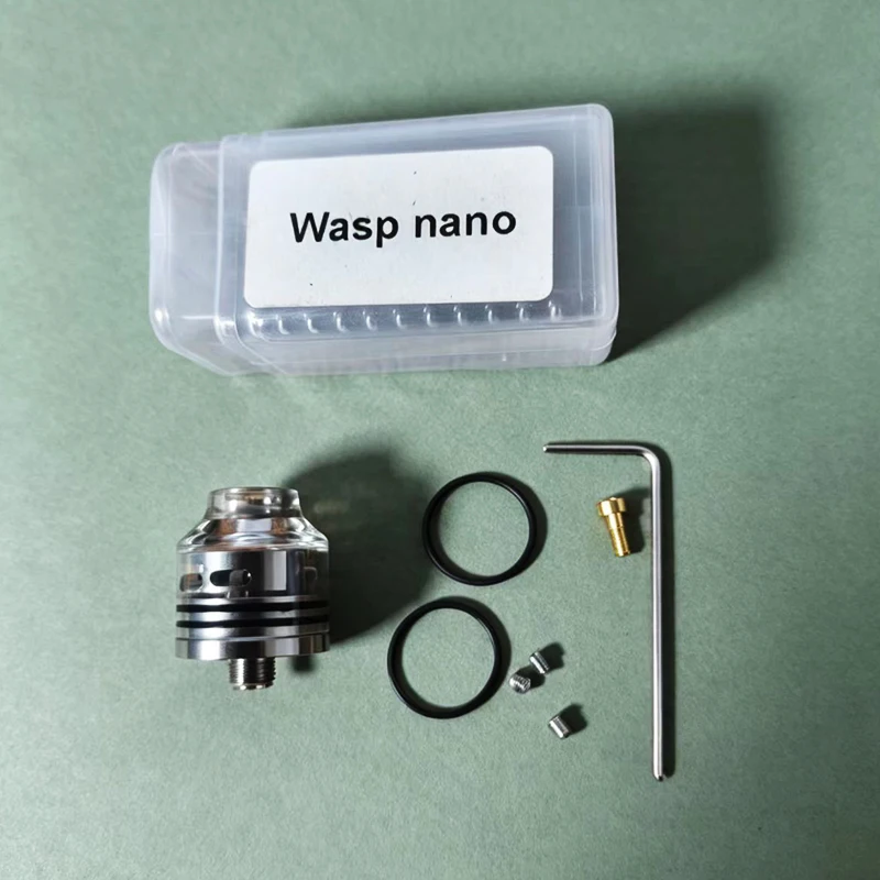 2026 WASP Nano RDA Tank Atomizer 22mm 316SS Tek Bobinli Yeniden İnşa Edilebilir Tanklar, BF Squonk Pin Dekoratif Yedek Parça ile