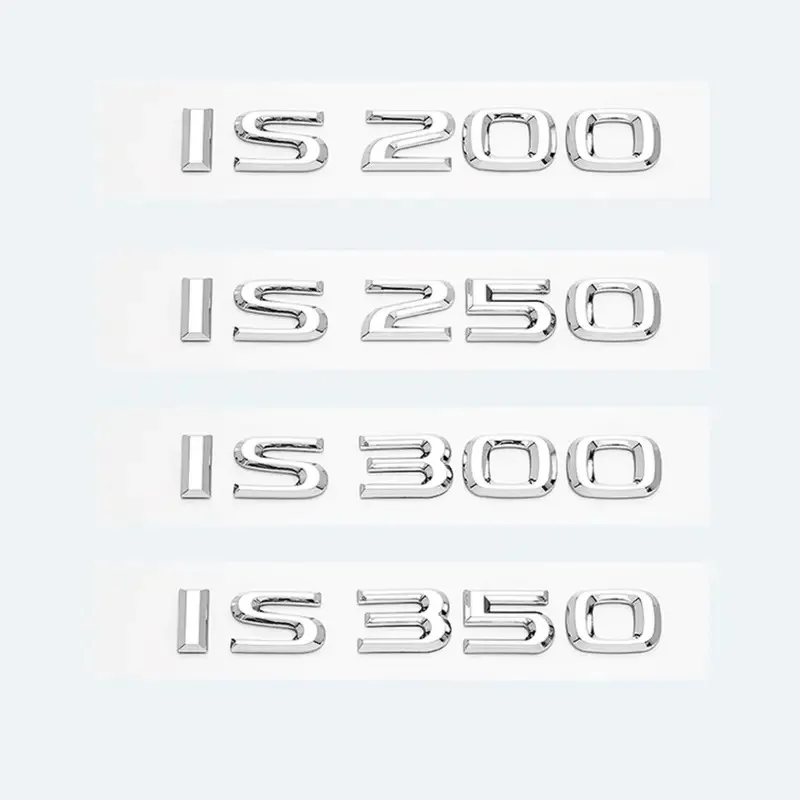 

3D Chrome Glossy Black ABS Letter Emblem Badge Fit Lexus IS200 IS250 IS300 IS350 IS300h IS200t HYBRID Rear Trunk Logo Decoration