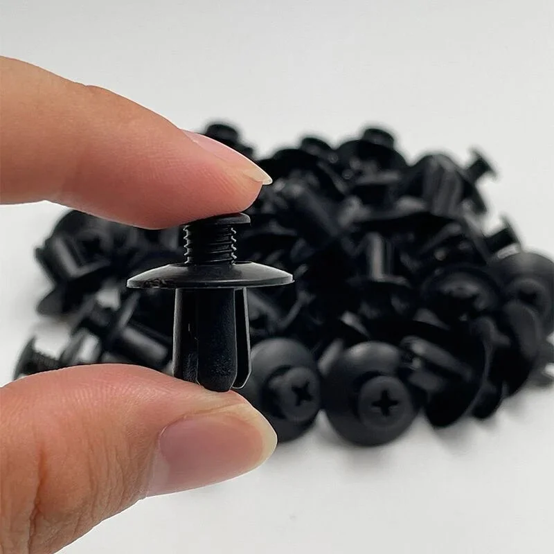 10-60pcs 8mm Plastic Rivets Fasteners Screw Car Bumper Fender Black Rivet Car Fastener Clips for Toyota Focus Kia Nissan Yamaha