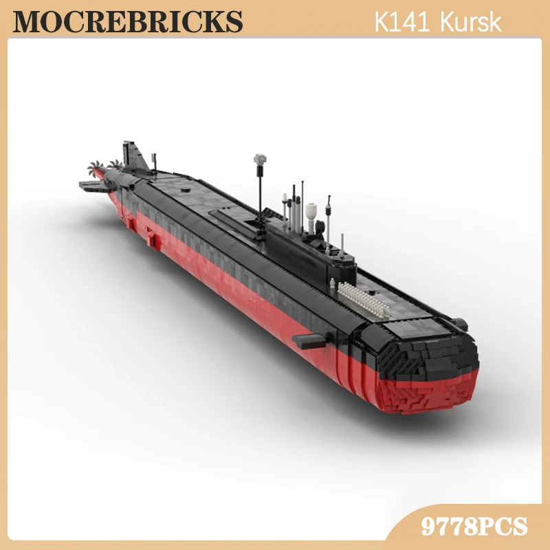 

WW II Military Series Russian Navy Oscar Class Submarine K141 Kursk MOC Building Block Set Naval War Bricks Toys Model Kid Gifts