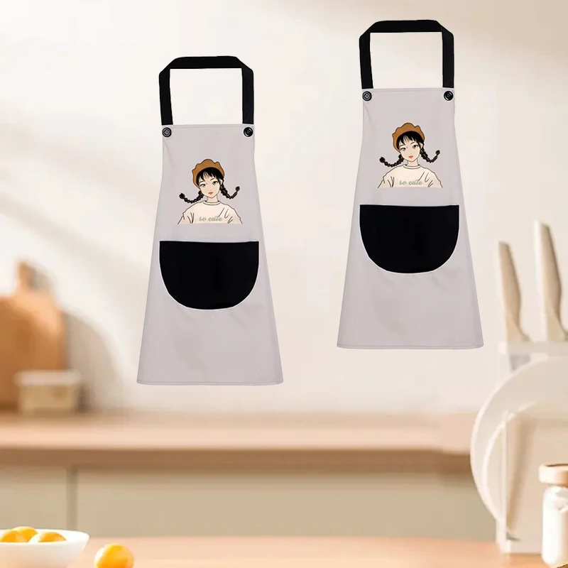 New Cute Japanese Apron Waterproof And Oil-Proof Home Kitchen Cooking Housework Female Fashion Apron