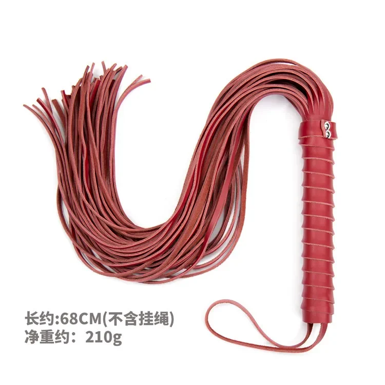 

68CM Genuine Leather Tassel Horse Whip With Handle Flogger Equestrian Whips Teaching Training Riding Whips new