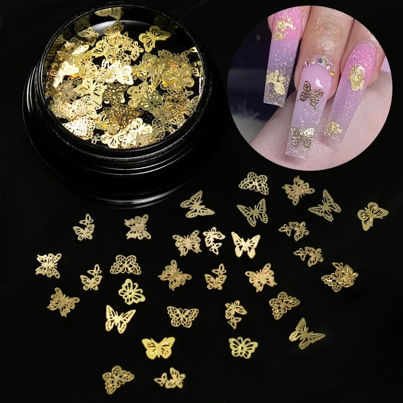 Nail Art Rebites Stud, Multi Decalques Mental, DIY Dicas, Manicure Encantos, Gel UV, 3D Decorações do prego, Perfeito Gold Decor, Lua e Estrelas, 1 Caixa