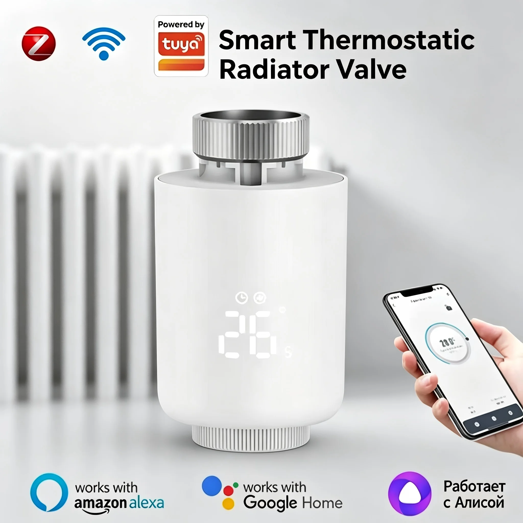 

Tuya ZigBee Smart TRV Thermostat Radiator Actuator Thermostatic Valve Temperature Controller Work with Alexa Google Home