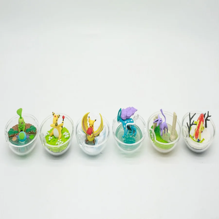 Nuevo Original Kawaii Pokemon Pikachu Suicune Espeon Raichu Leafeon Zorua Caterpie Eevee caja ciega Anime Merch juguetes de decoración de escritorio
