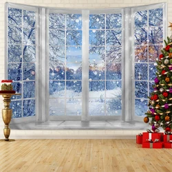 1pc Christmas tapestry, Christmas tree snow scene photography background cloth, Christmas event party shooting screen
