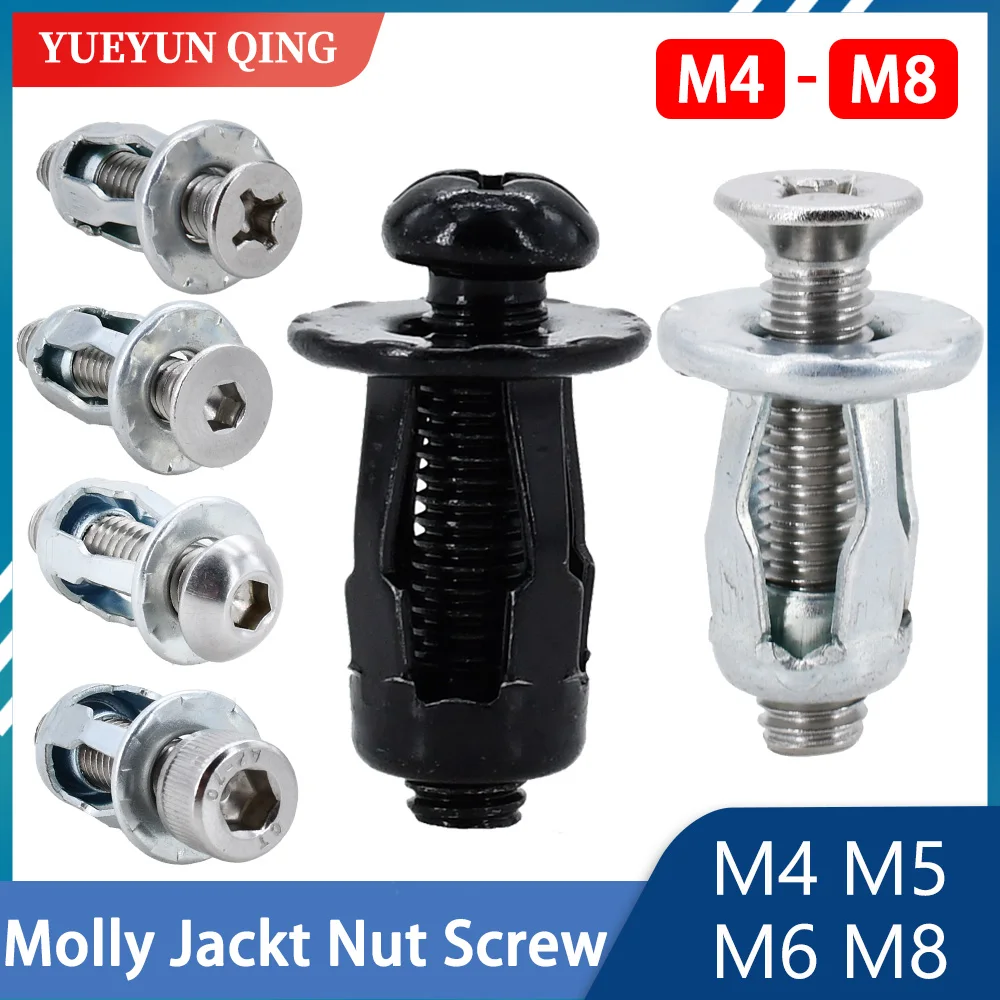 Molly Jack Nut M4 M5 M6 Rivet Insert Nuts Expansion Screw Petal Shape Metal Nut Panel License Fix Lock Clamp Rivnut Free Ship