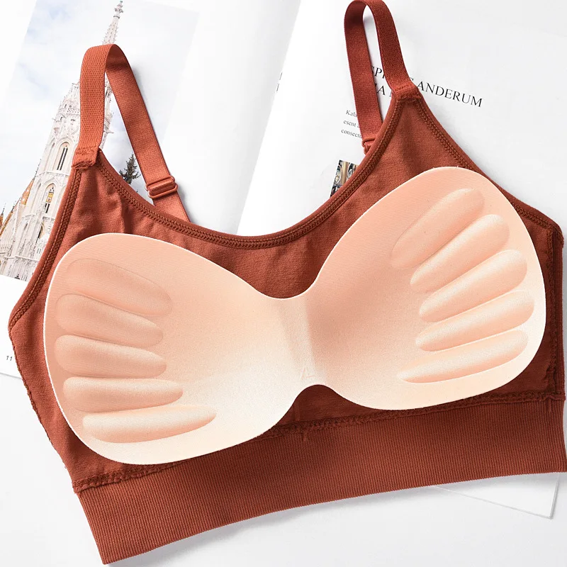 Sexy Wireless Bralette Top Women Breathable Padded Sleeping Bra U-Shaped Back Sports Tube Top Seamless Crop Underwear