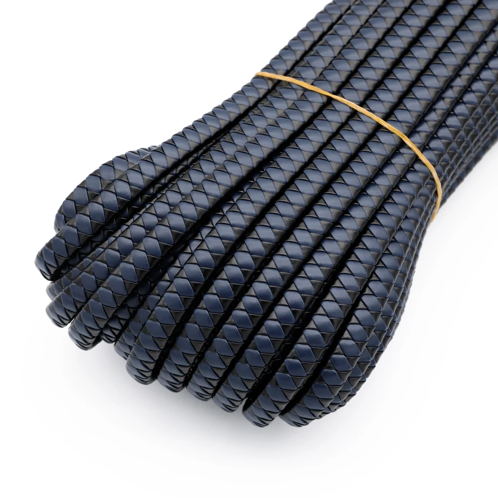 2 meters 12x5mm Flat Braided Faux Leather Bracelet Findings PU Leather Cord String Rope DIY Necklace Bracelet Making