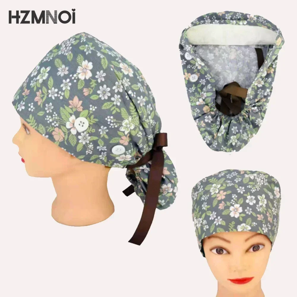 หมวกหมอฟันใช้ได้ทั้งชายและหญิงหมวกขัดฟันสำหรับร้านสัตวแพทย์หมวกทำงานพยาบาลหมวกผ่าตัดคลินิกพยาบาล