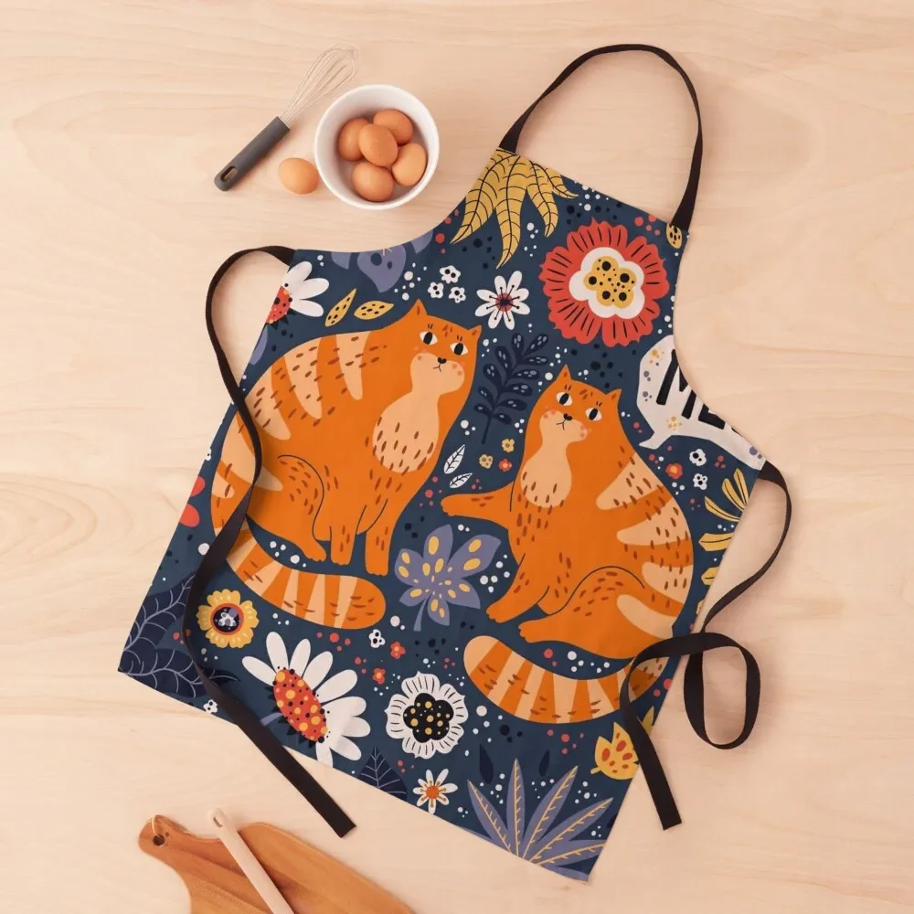 

Cute cats with plants and flowers Apron Dress Kitchen Things Utensils For Kitchen Apron