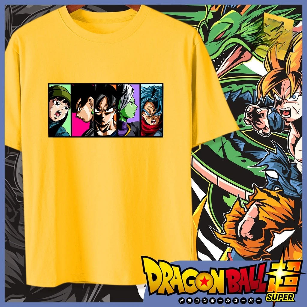 

2026 Summer Dragon Ball Super Panel Men's T-Shirt Anime Grid Graphic 100% Cotton Oversized Breathable Casual Short Sleeve Tee