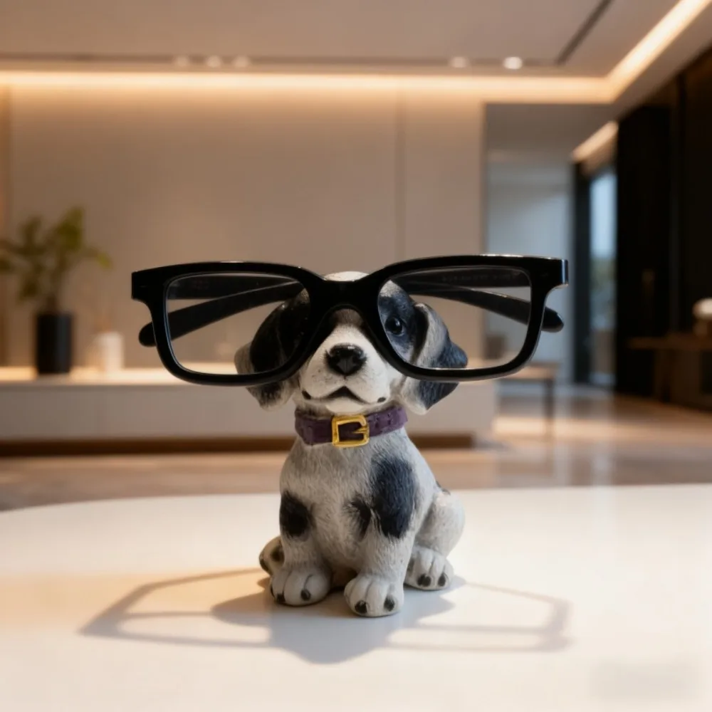 Creative Dog Model Sunglass Display Racks Resin Puppy Shape Eyeglasses Show Stand Jewelry Holder Home Decoration Crafts