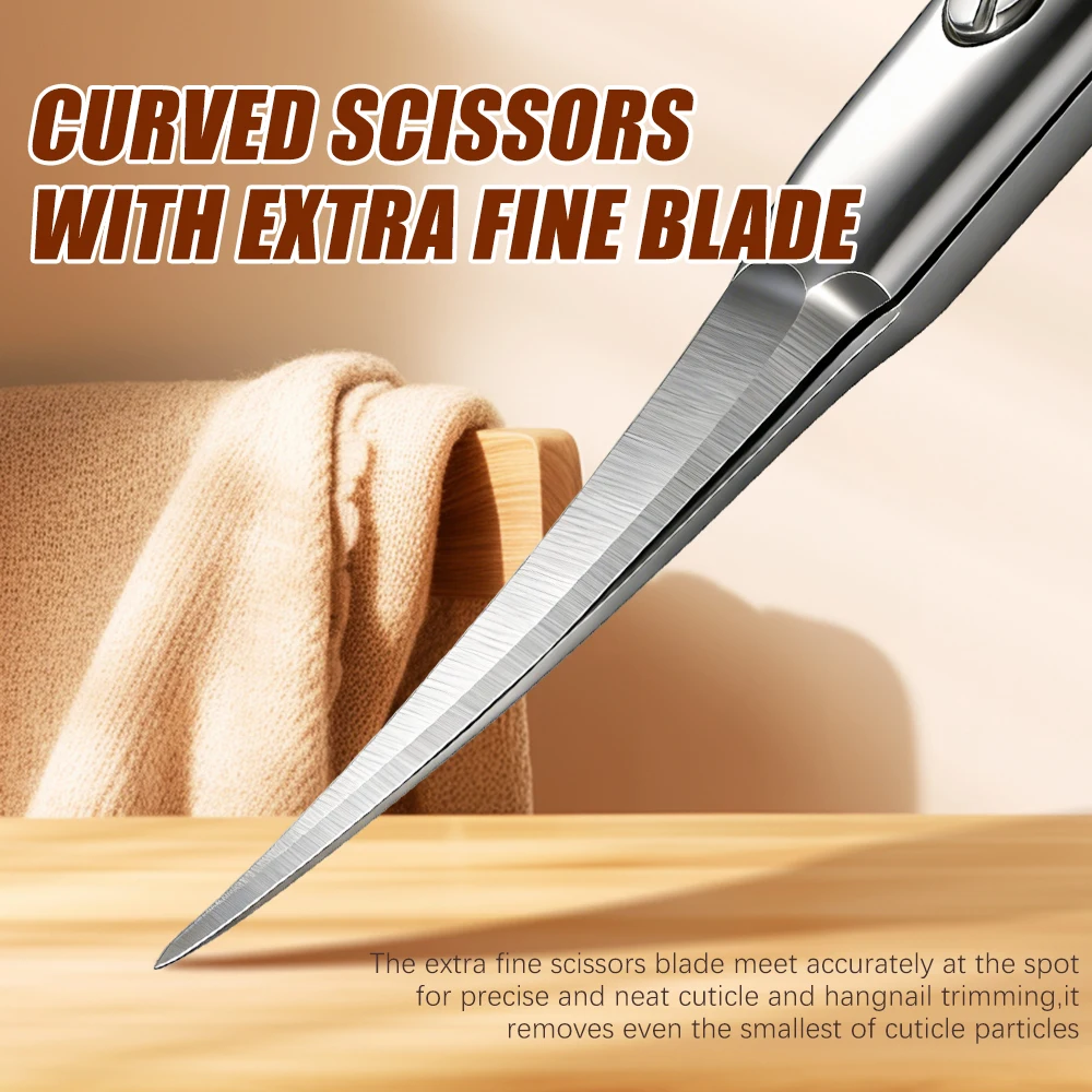 1Pcs Curved Cuticle Scissors Precision Manicure Scissors Nail Cuticle Trimmer Stainless Steel Nail Scissors Cuticle Cutter