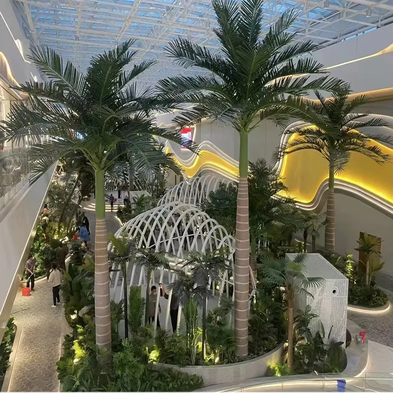 

High Quality Anti UV Fiberglass Fake Coconut Trees Large Artificial Palm Tree for Outdoor Decoration Tree