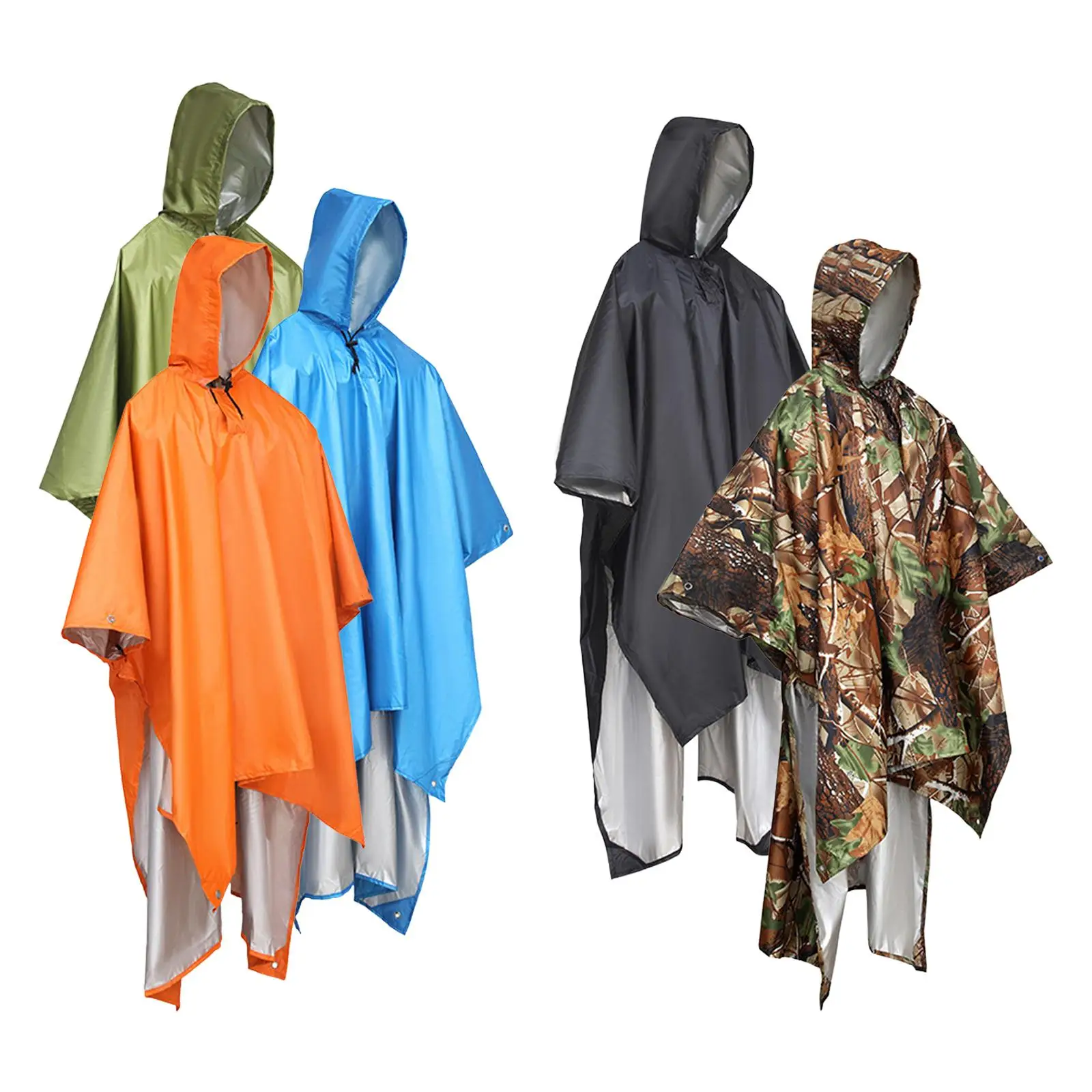 Hooded Wet Weather Rain Poncho Tarp Raincoat for Adult Men Women Unisex Camping Outdoor Activities