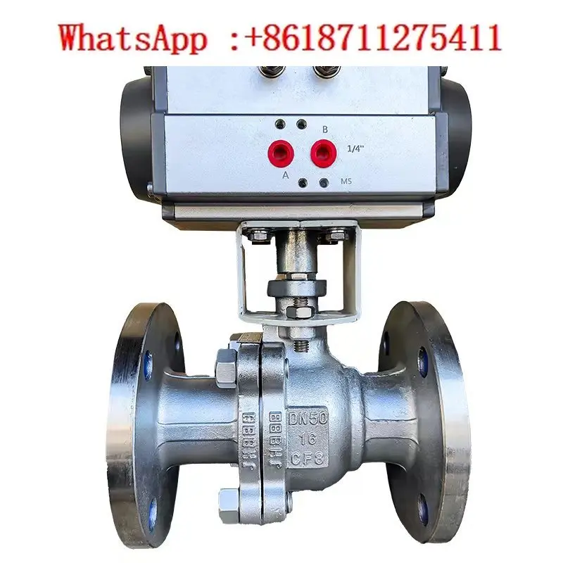 

Pneumatic flange ball valve Q641F-16C-16P cast steel 304 stainless steel quick cut-off valve DN25 40 50