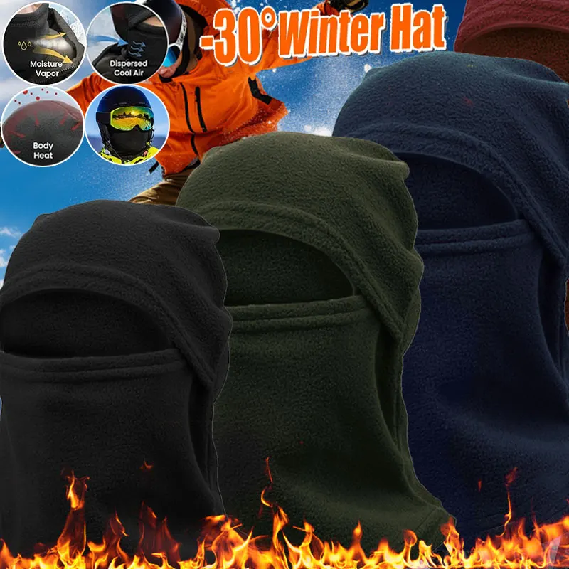 

2025 New Full Face Mask Warm Winter Scarf Balaclava Helmet Liner Fishing Skiing Hiking Bike Mask Windproof Breathable Headgear