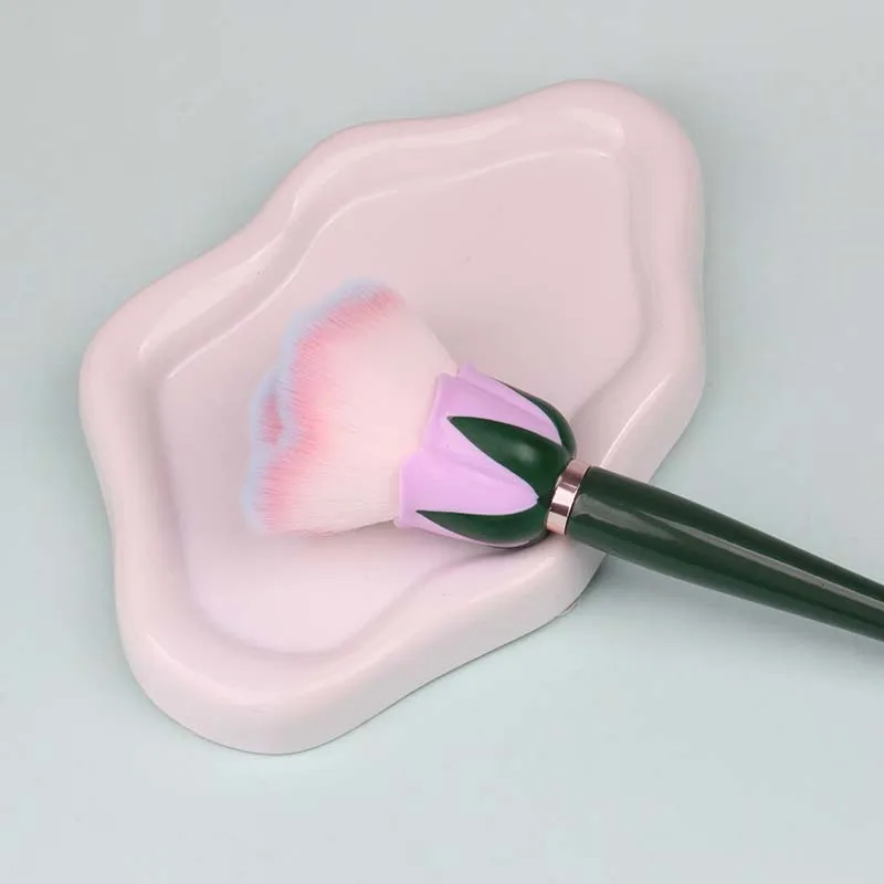 Pennelli per trucco fiore rosa Pennelli per trucco super grandi per cipria Pennello per polvere cosmetico per unghie Pennello per cipria in polvere Pennello per trucco manicure
