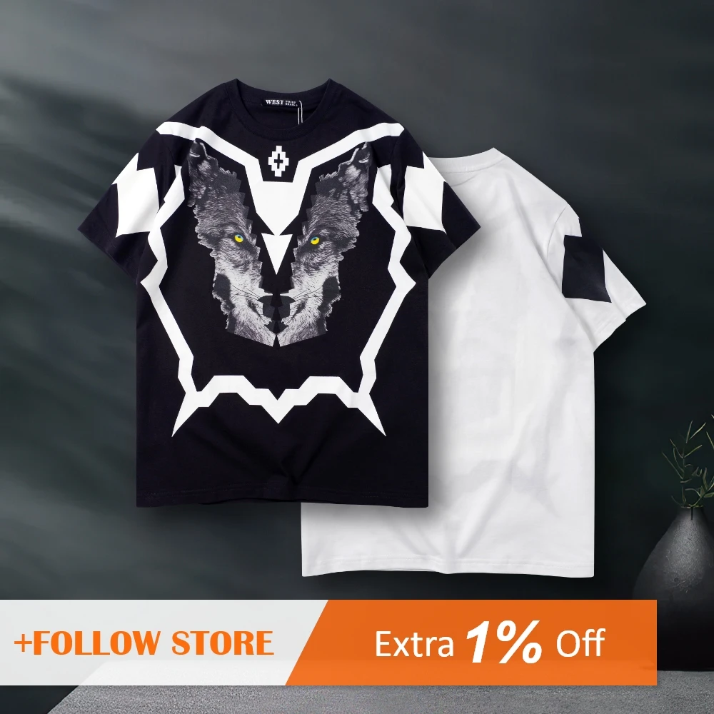 Men Women T-Shirts Wolf Graphic Animals Print Couple Tees Casual Gothic Hip Hop Punk O-Neck Tshirt Broadcloth Short Sleeve Tops