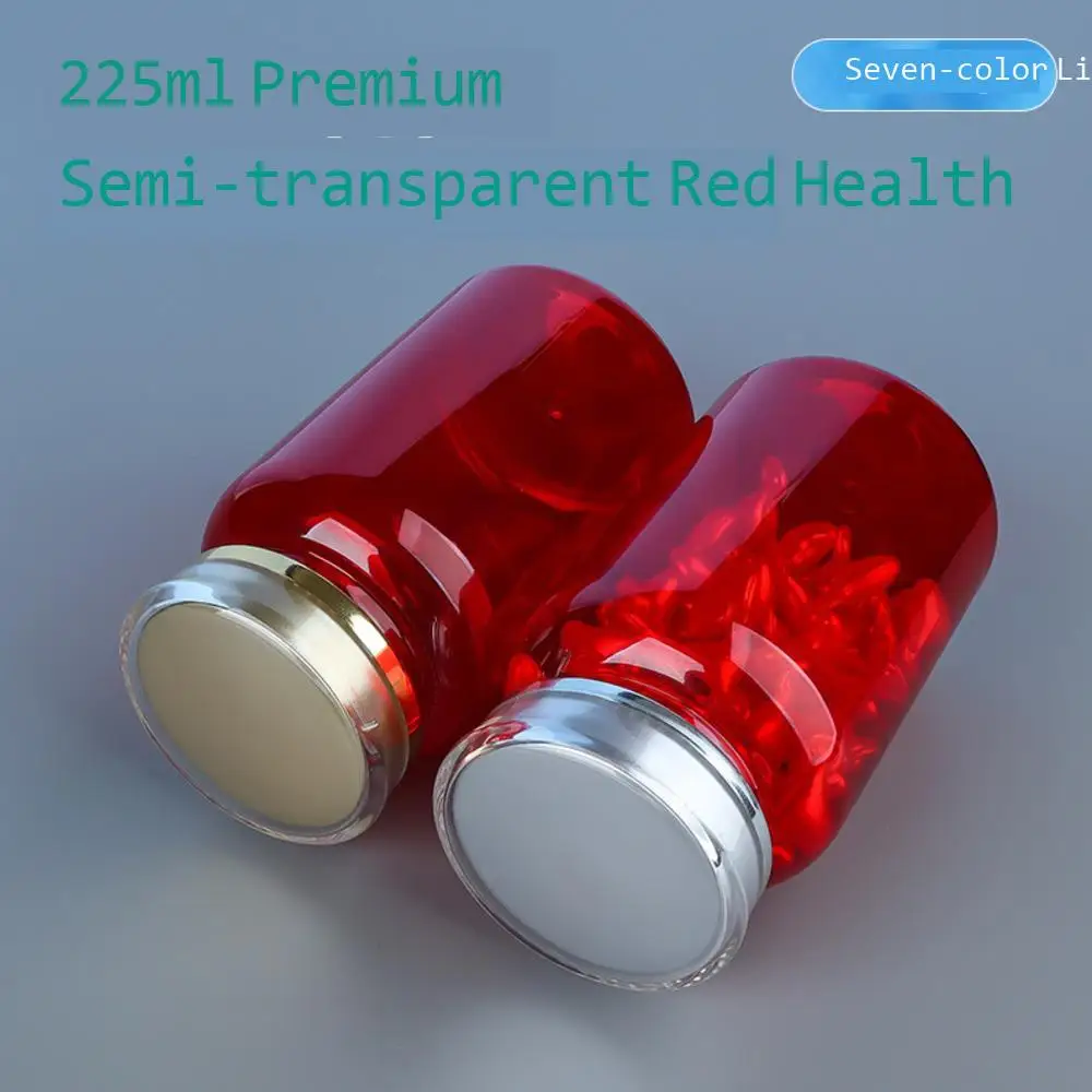 30-pcs-225ml-semi-clear-red-pet-bottle-with-crown-cap-refillable-container-for-capsule-powder-supplement-health-product