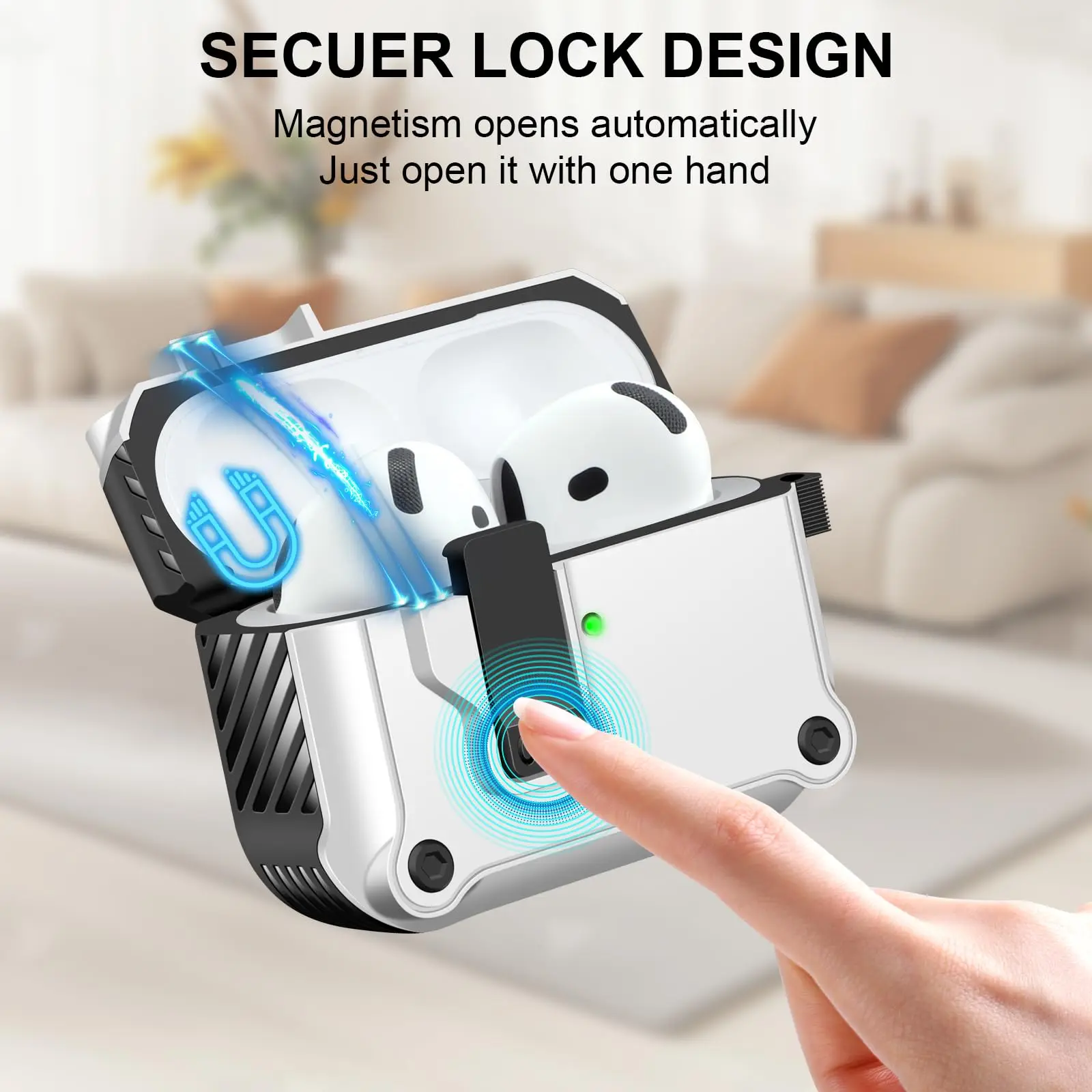 Новый чехол для AirPods 4, брелок с безопасным замком, противоударный жесткий защитный чехол с набором для чистки Airpods 4-го поколения