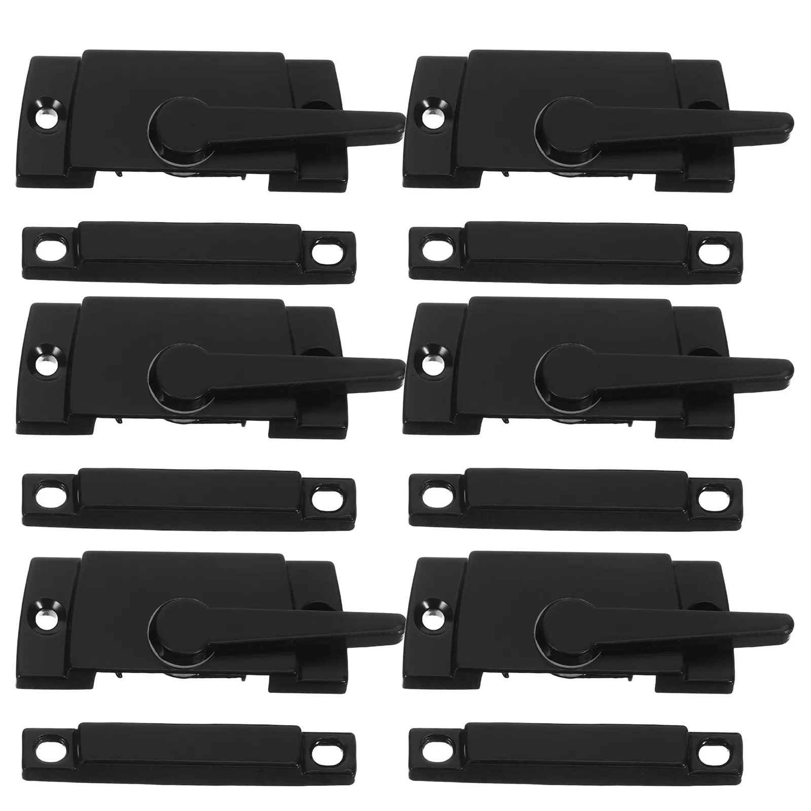 6Sets Sliding Sash Locks Vintage Crescent Style Heavy Duty Window Track Lock for Double Hung Windows Safety Privacy Bedroom