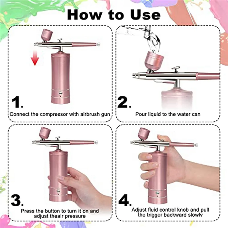 

PA-Airbrush-Kit Rechargeable Cordless Airbrush Compressor - Auto Handheld Airbrush , Airbrush Set