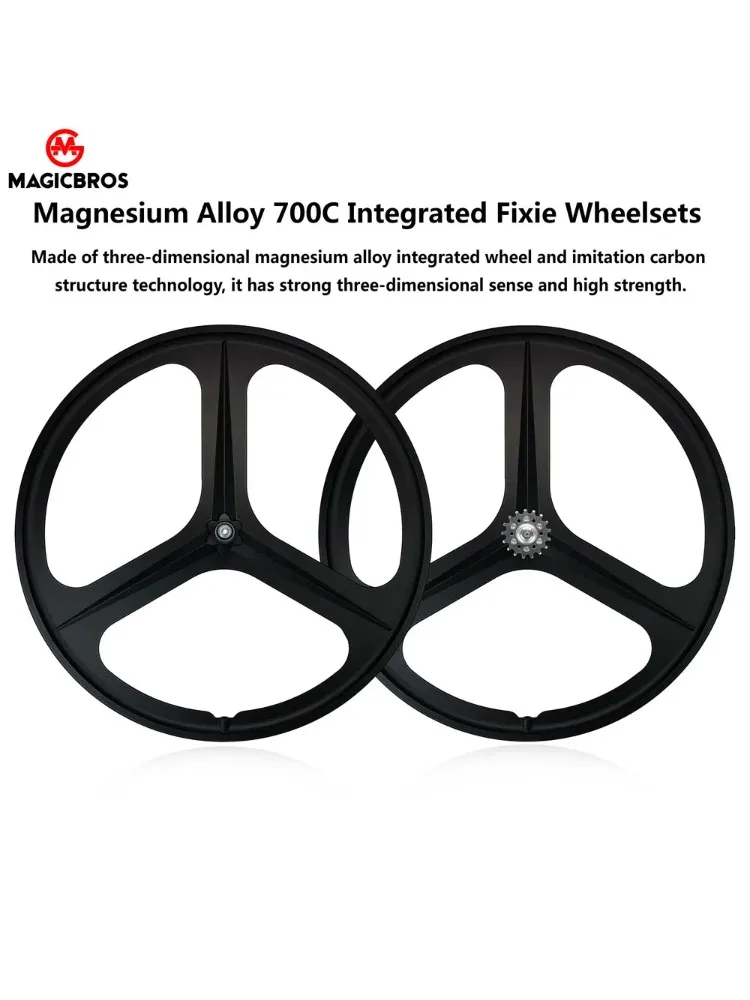 AliExpress MAGICBROS Bicycle Wheel 700C V Brake Magnesium Alloy 3 Spokes Single Speed Wheel Fixie Track Bike Tri Spokes Fixed Gear Wheelset