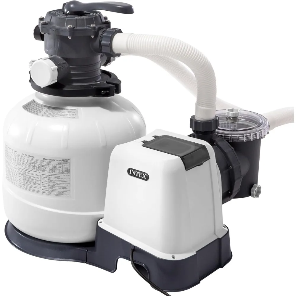 Tratamiento de arena transparente 10,500 L/H, purificador de arena para piscina, filtro para piscina, bomba para piscina/para piscinas desmontables de hasta 5,500 L
